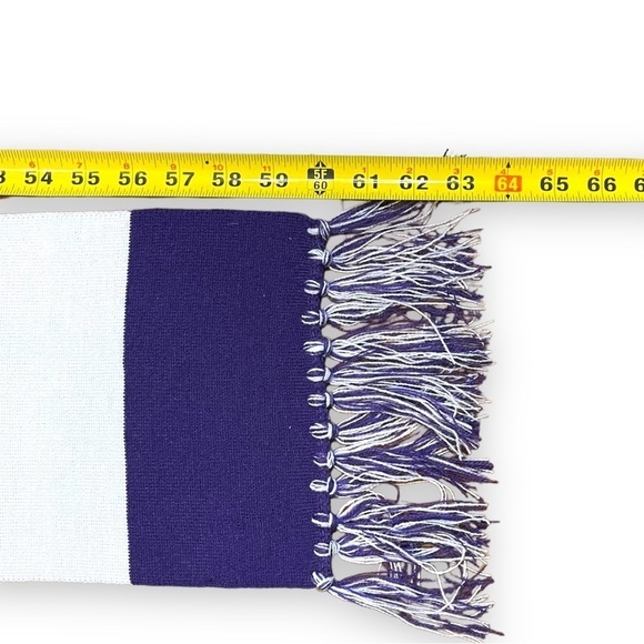 NWOT Unisex Sport-Tek Purple and White Spectator Scarf - 61”x8” - Picture 7 of 10